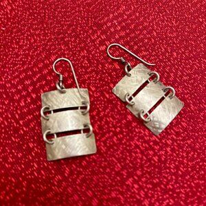 Hand-crafted Silver Metal earrings